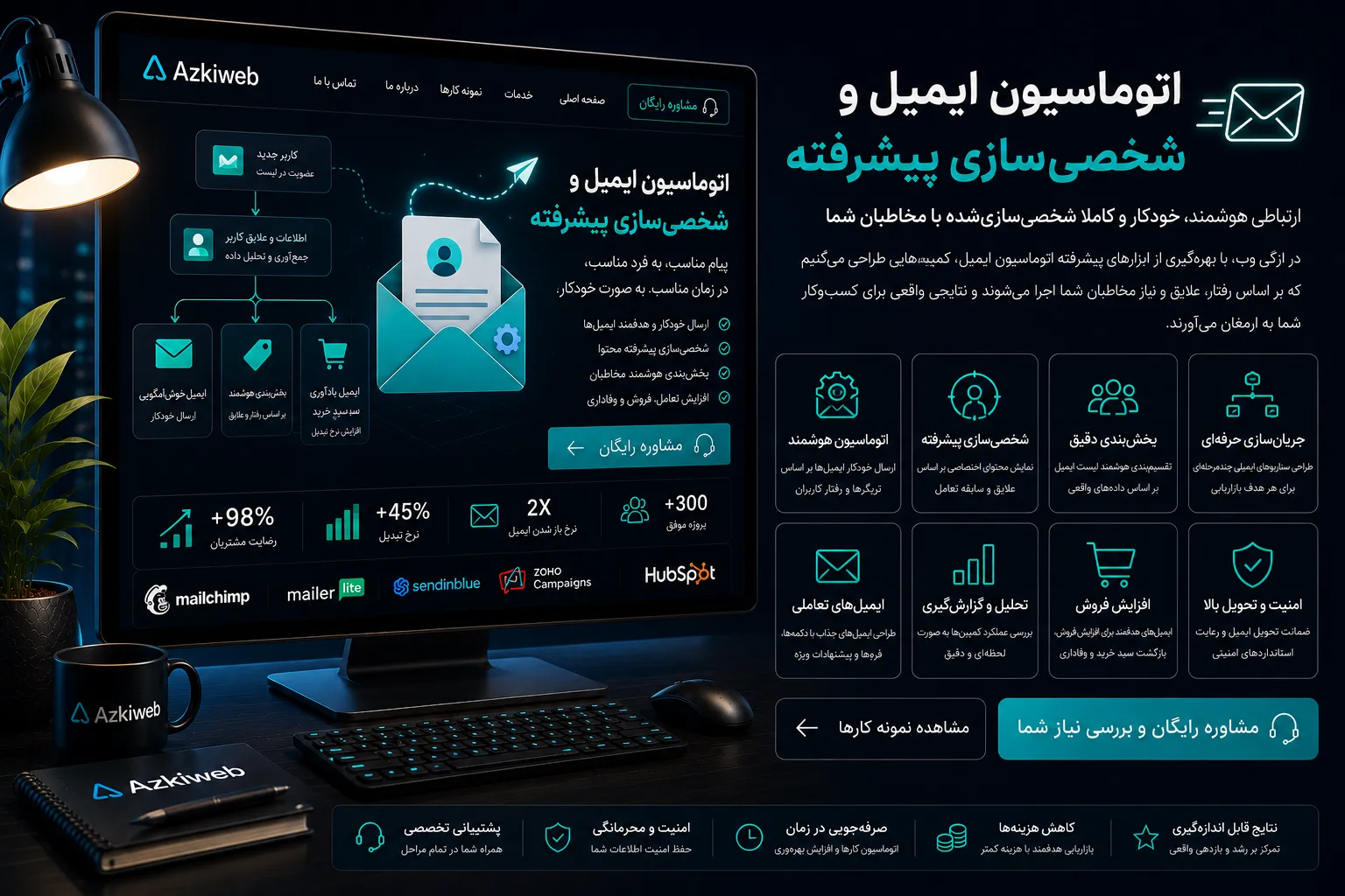 اتوماسیون ایمیل برای Welcome، Onboarding، سبد خرید و بازگشت مشتری