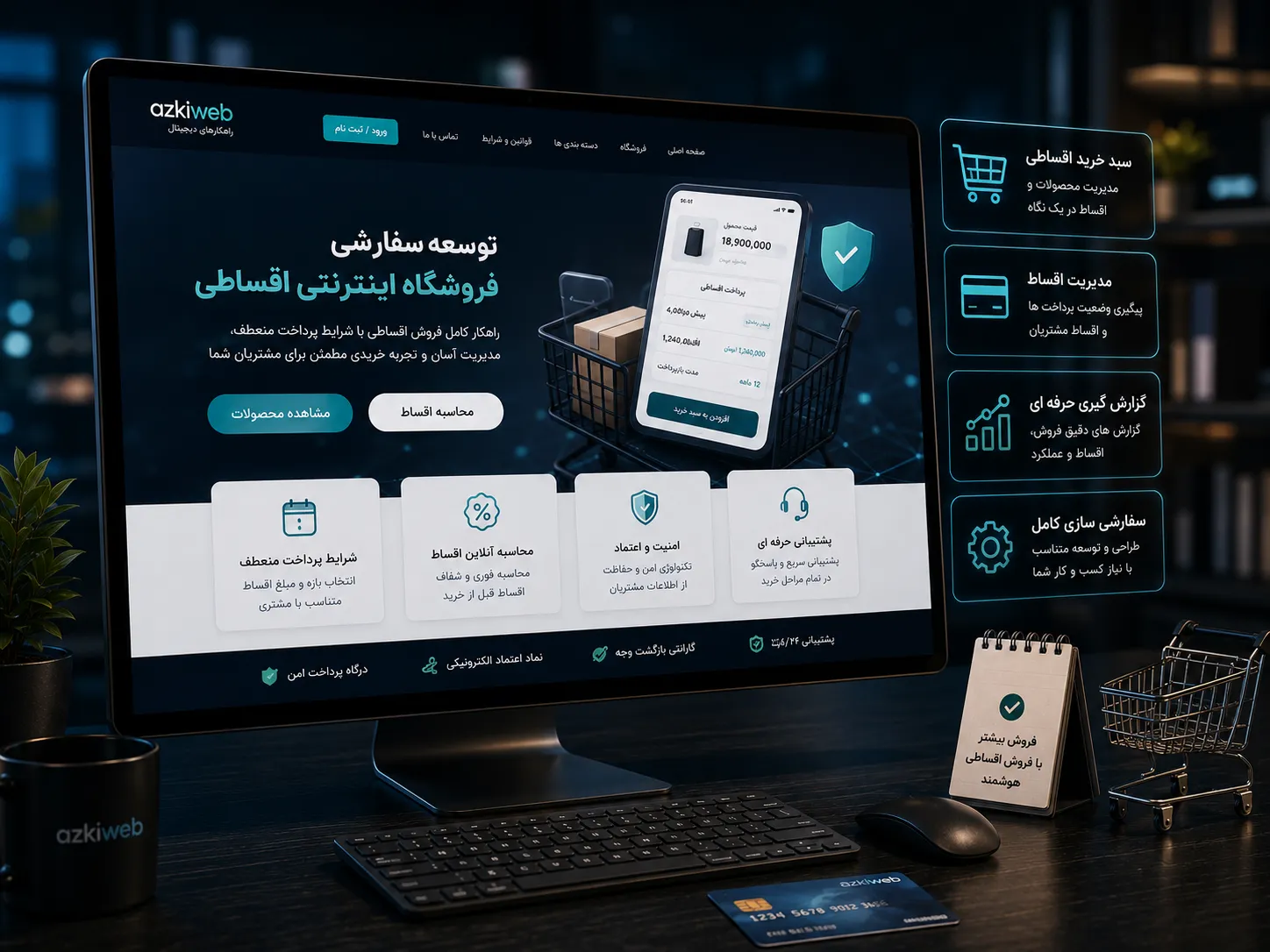 طراحی سایت شرکتی، فروشگاهی و اختصاصی با امکان بررسی پرداخت مرحله‌ای