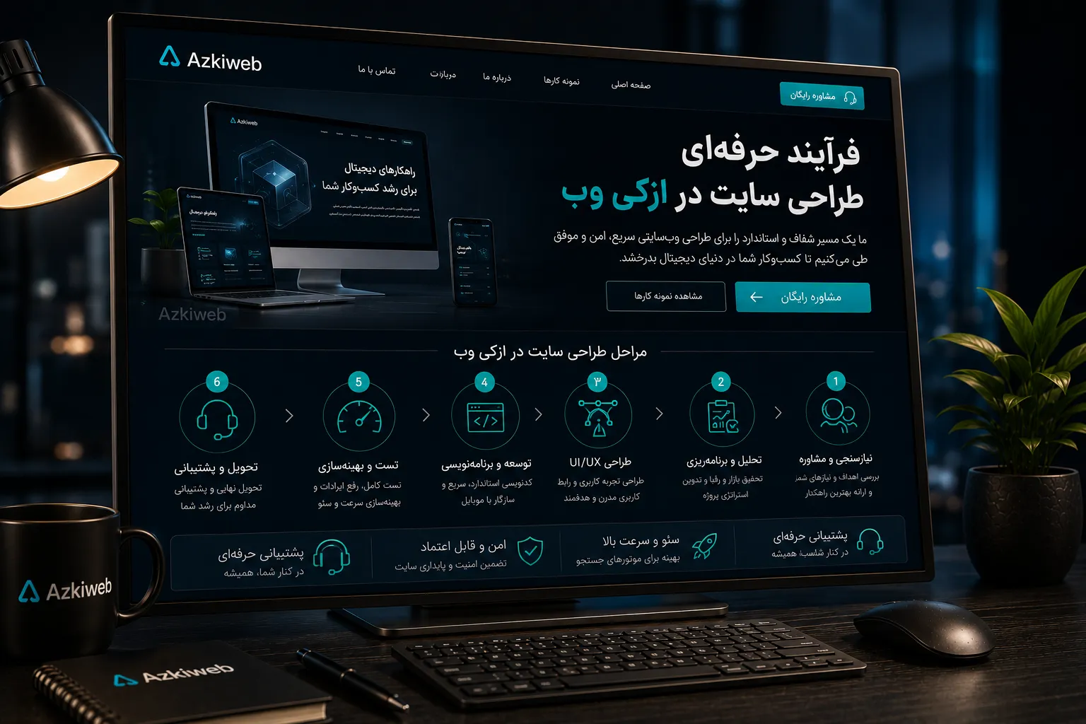 جلسه تحلیل نیازها و برنامه‌ریزی پروژه طراحی سایت در ازکی وب