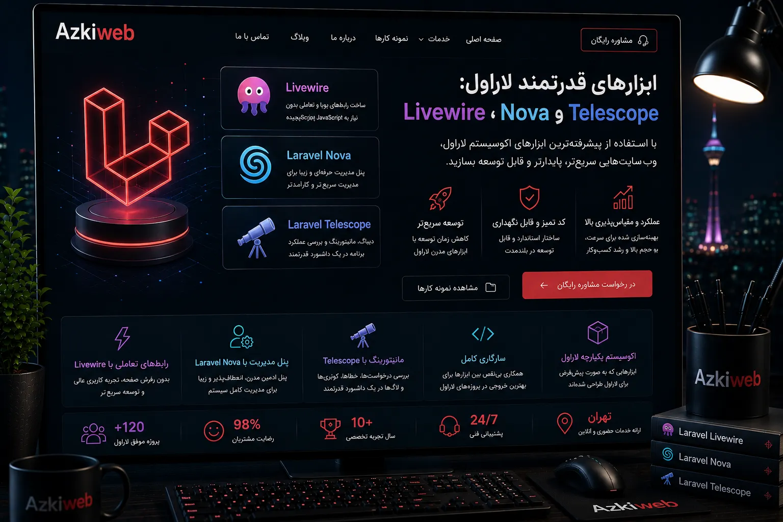 توسعه رابط و پنل Laravel با Livewire، Inertia و ابزارهای مدیریتی