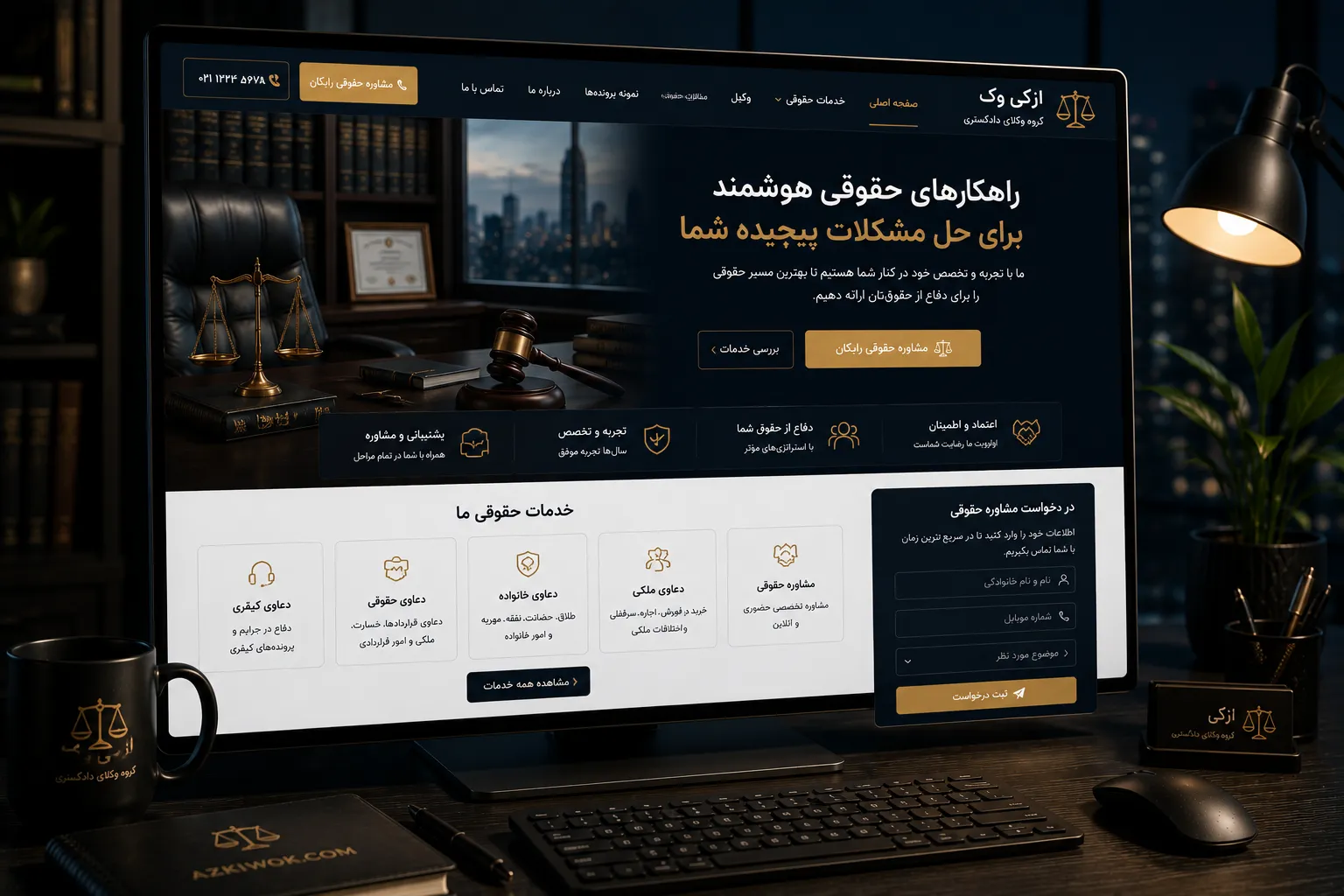 معرفی خدمات حقوقی و حوزه‌های فعالیت در سایت وکیل