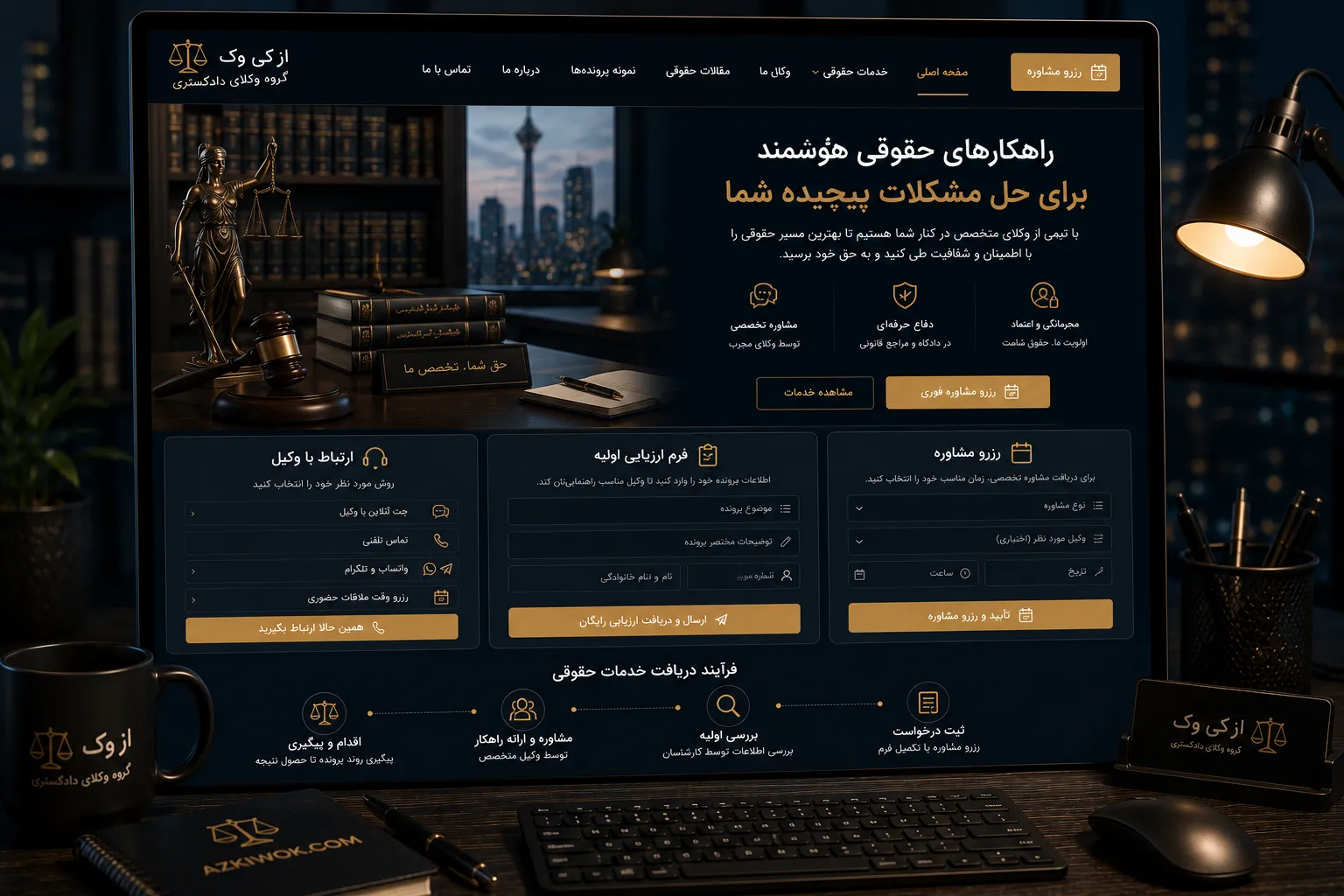 پروفایل وکیل و مسیر رزرو مشاوره حقوقی