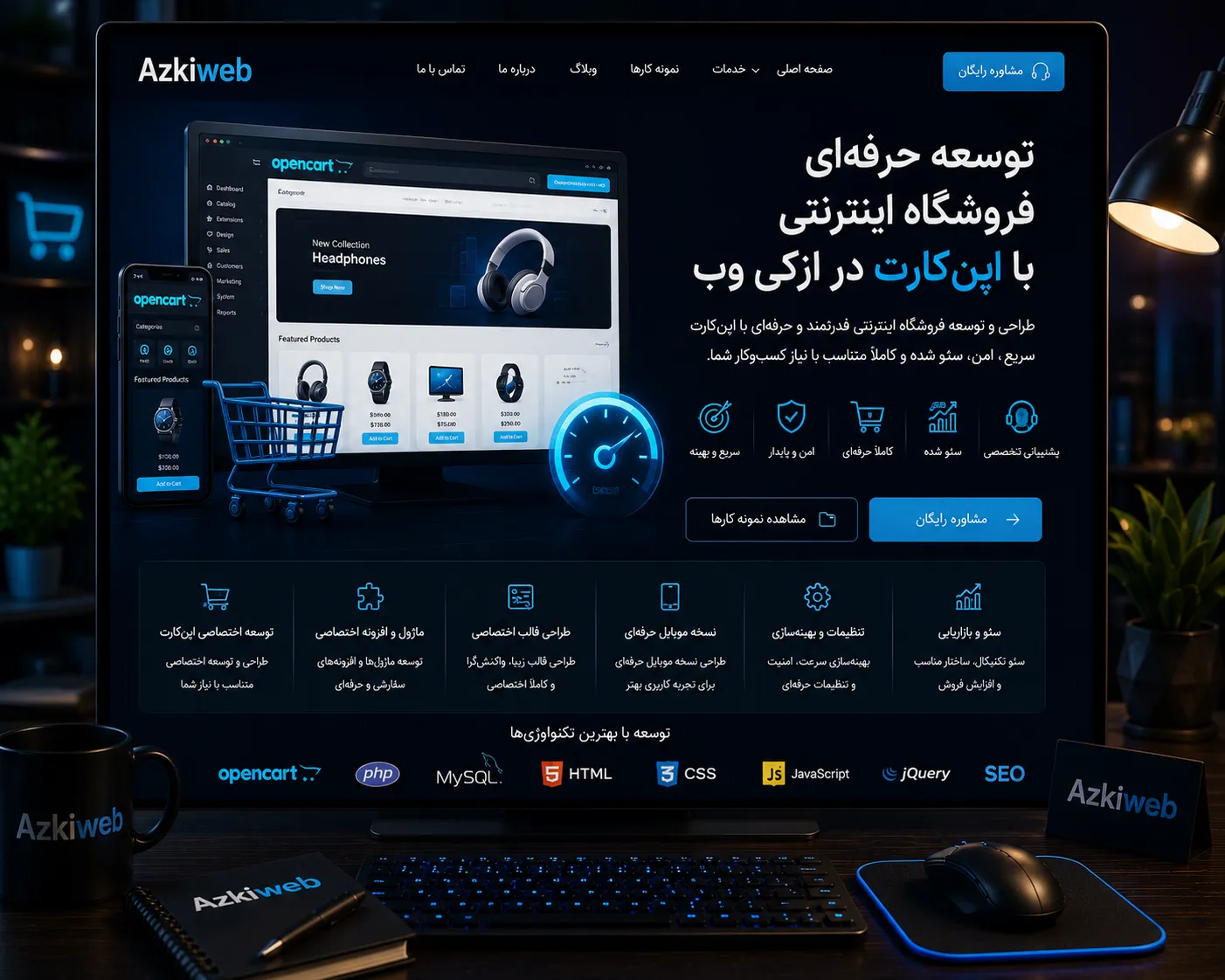معماری فروشگاه OpenCart براساس محصول، سفارش، پرداخت و ارسال