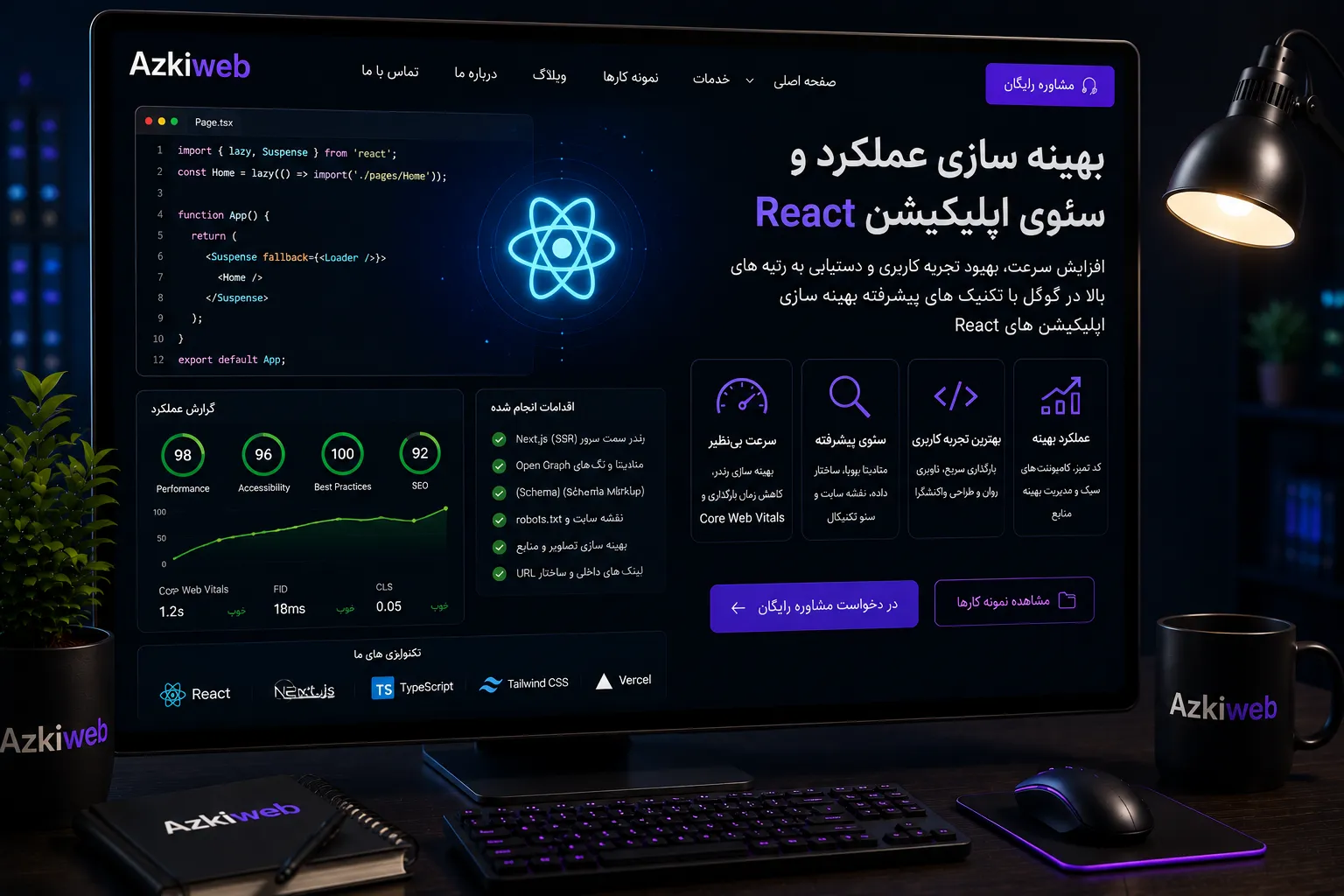 بهینه‌سازی عملکرد و قابلیت خزش سایت React