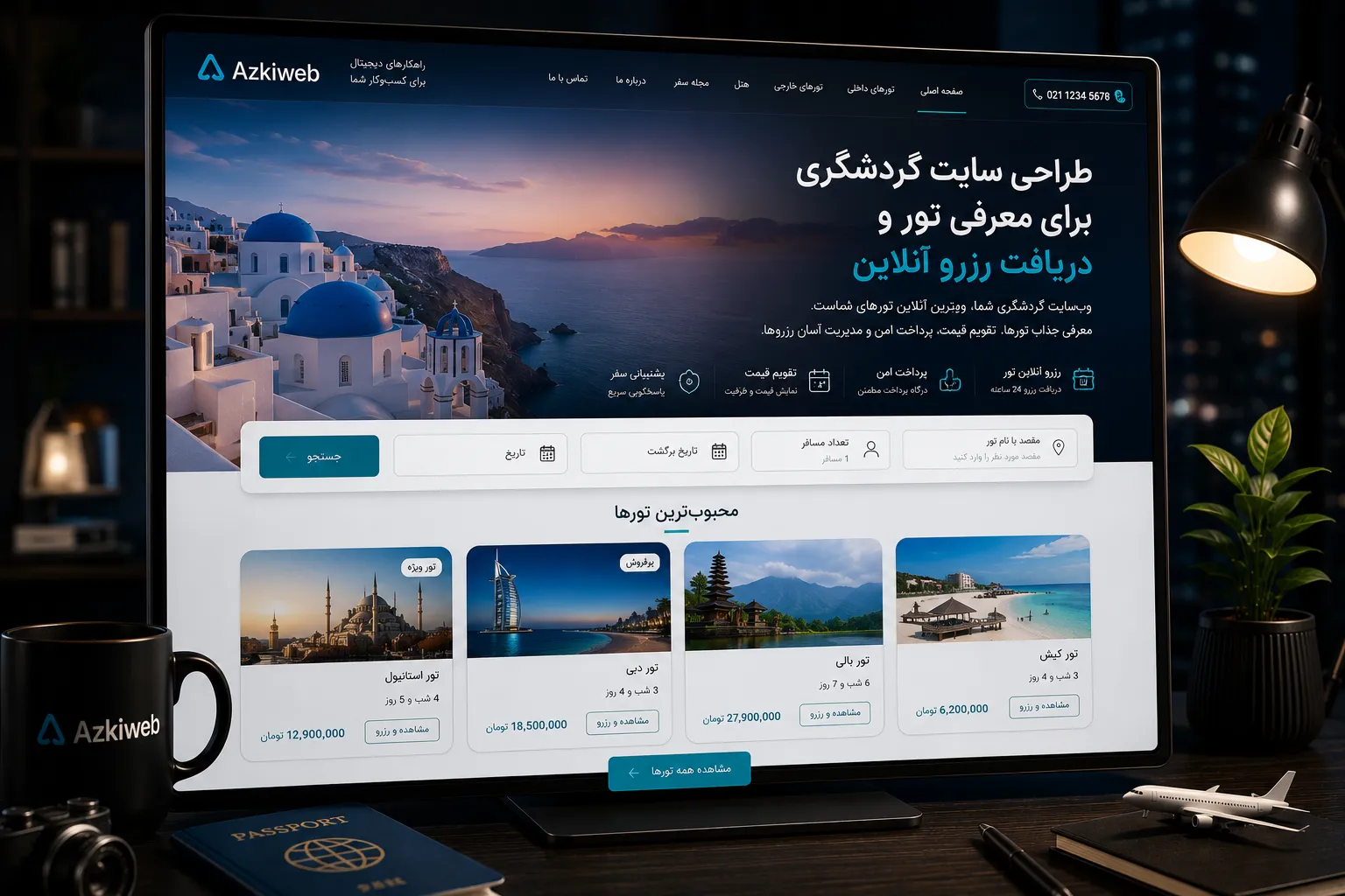 فهرست تورها و صفحه رزرو آنلاین در سایت گردشگری