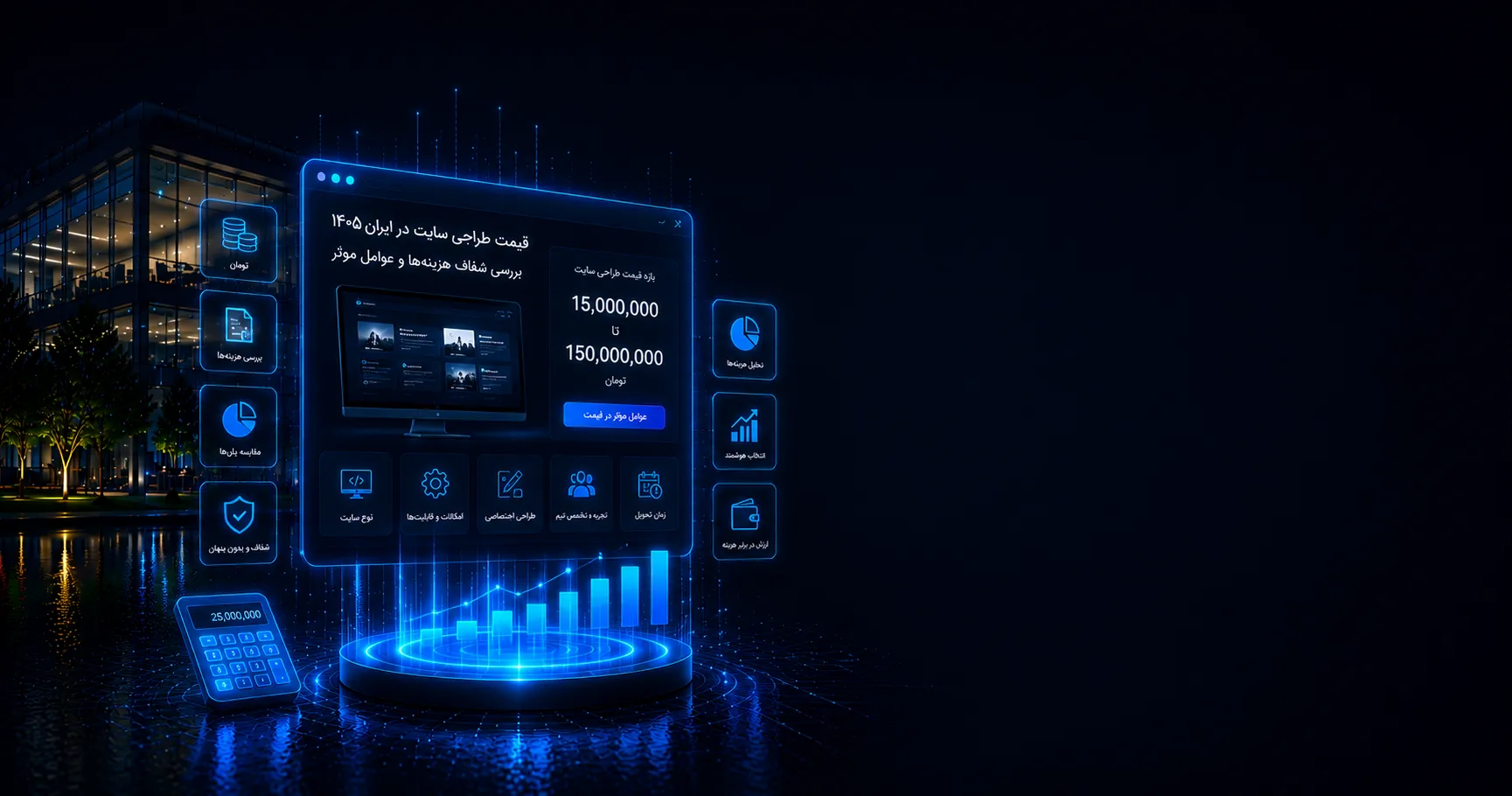 قیمت طراحی سایت در ۱۴۰۵ و مقایسه هزینه سایت پایه، حرفه‌ای، فروشگاهی و اختصاصی