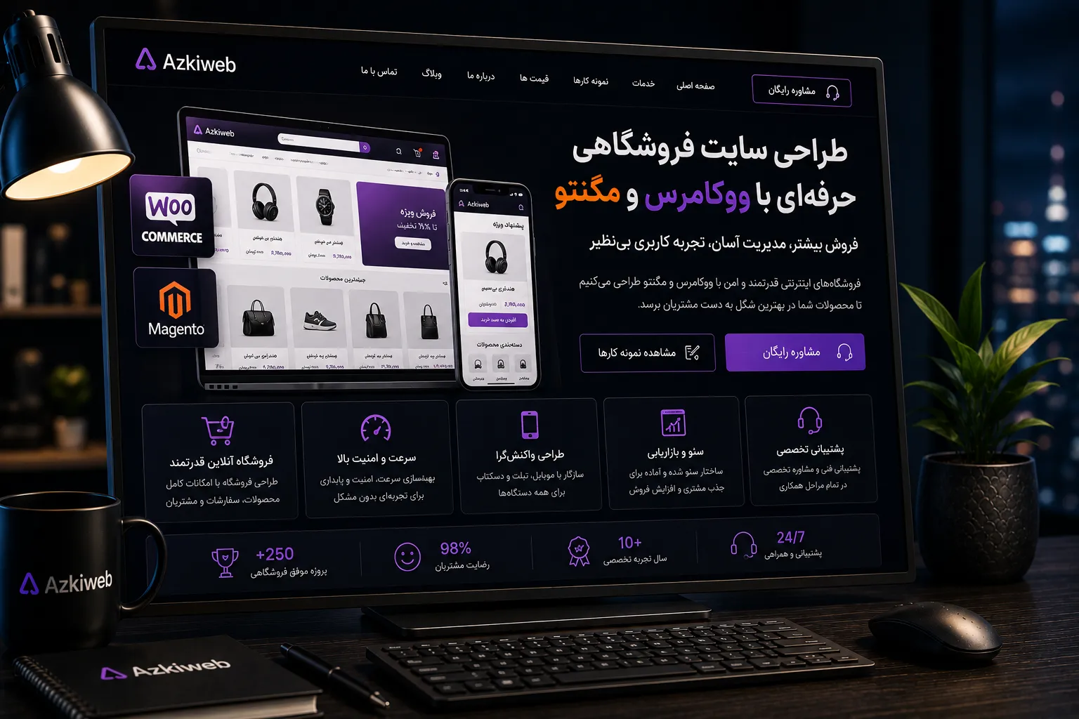نمونه رابط فروشگاه اینترنتی با صفحه محصول و فرایند خرید آنلاین
