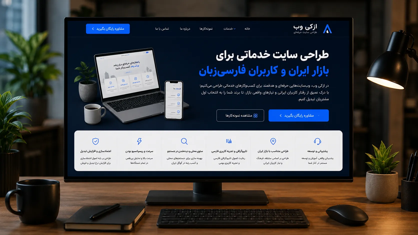 طراحی سایت خدماتی فارسی و راست‌چین برای بازار ایران