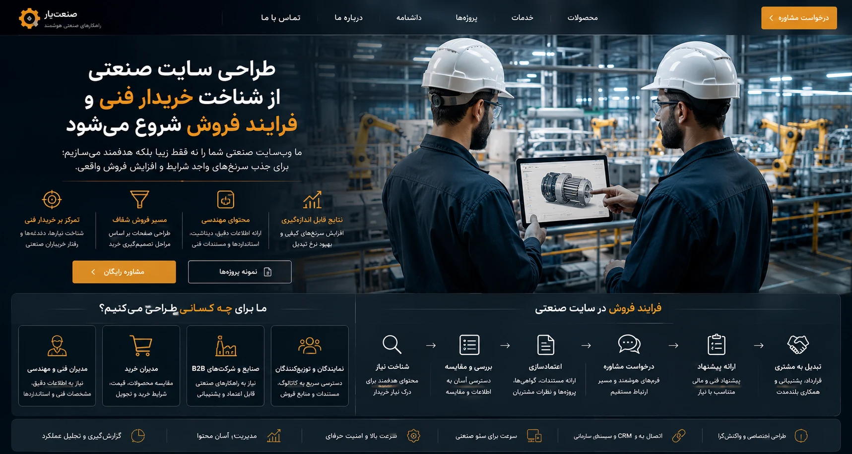 تحلیل محصولات و معماری طراحی سایت صنعتی برای کارخانه و شرکت تولیدی