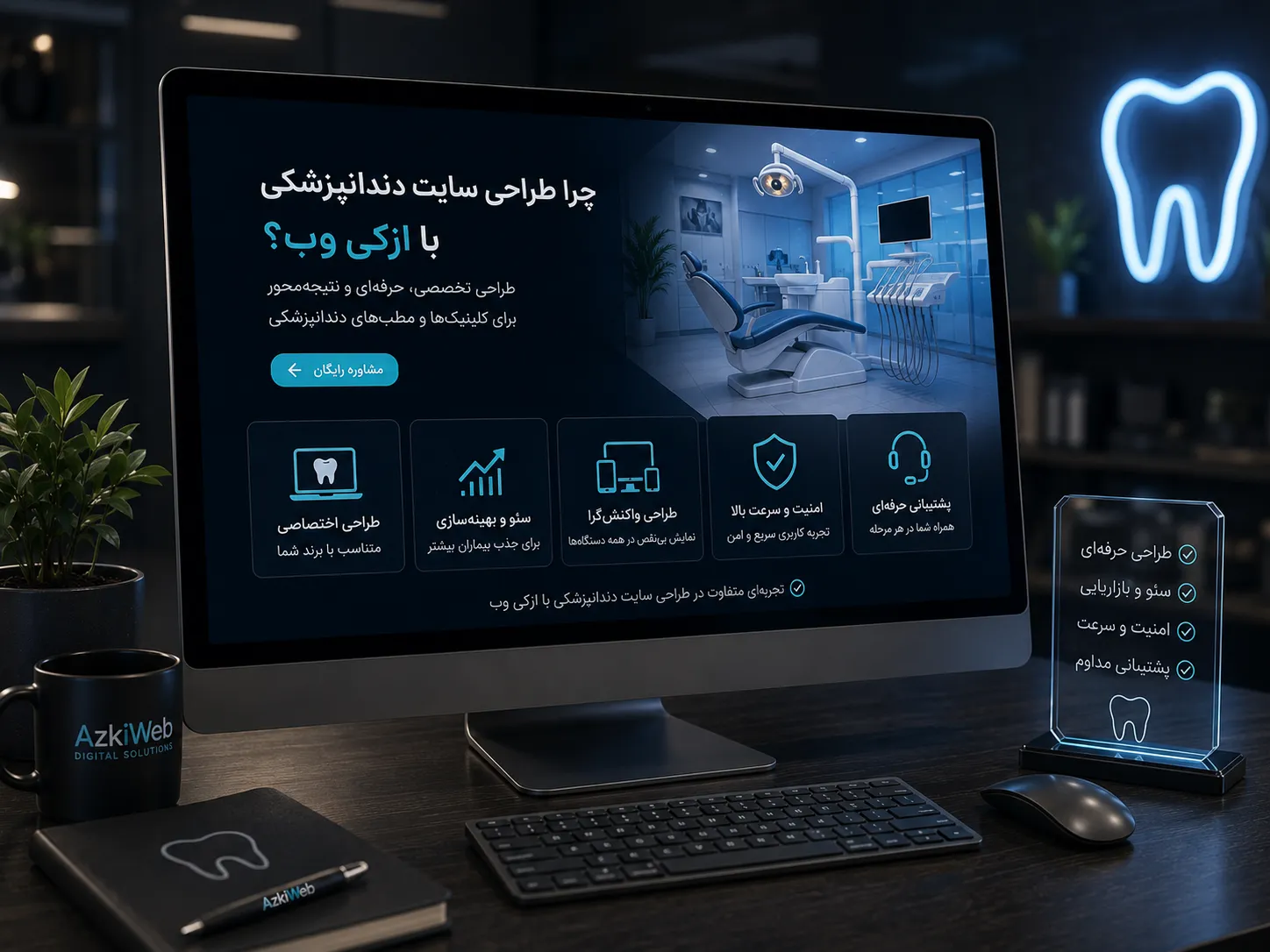 برنامه‌ریزی طراحی سایت دندانپزشکی بر اساس خدمات، پزشکان و نوبت‌دهی