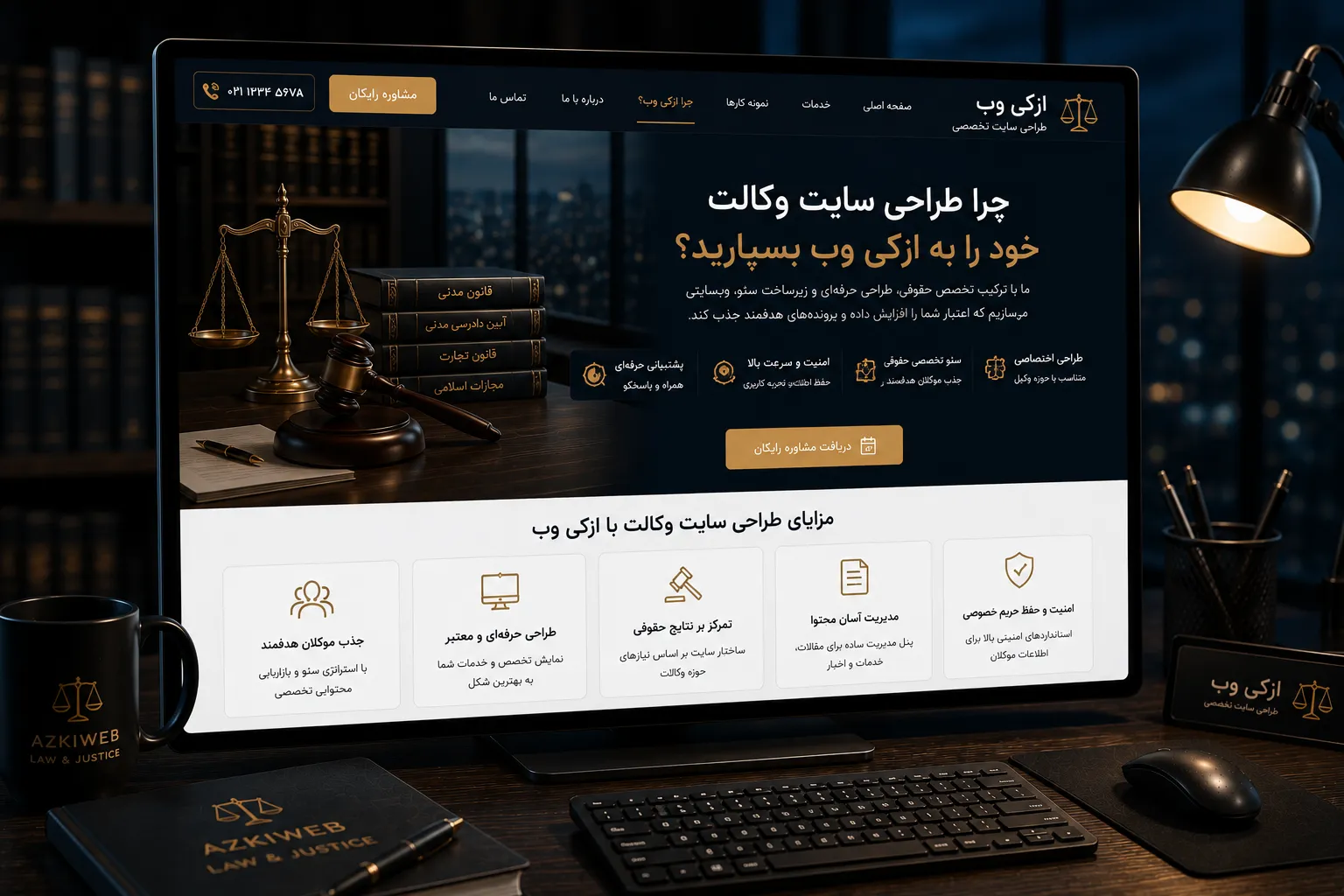 برنامه‌ریزی طراحی سایت وکالت براساس خدمات و مسیر دریافت مشاوره