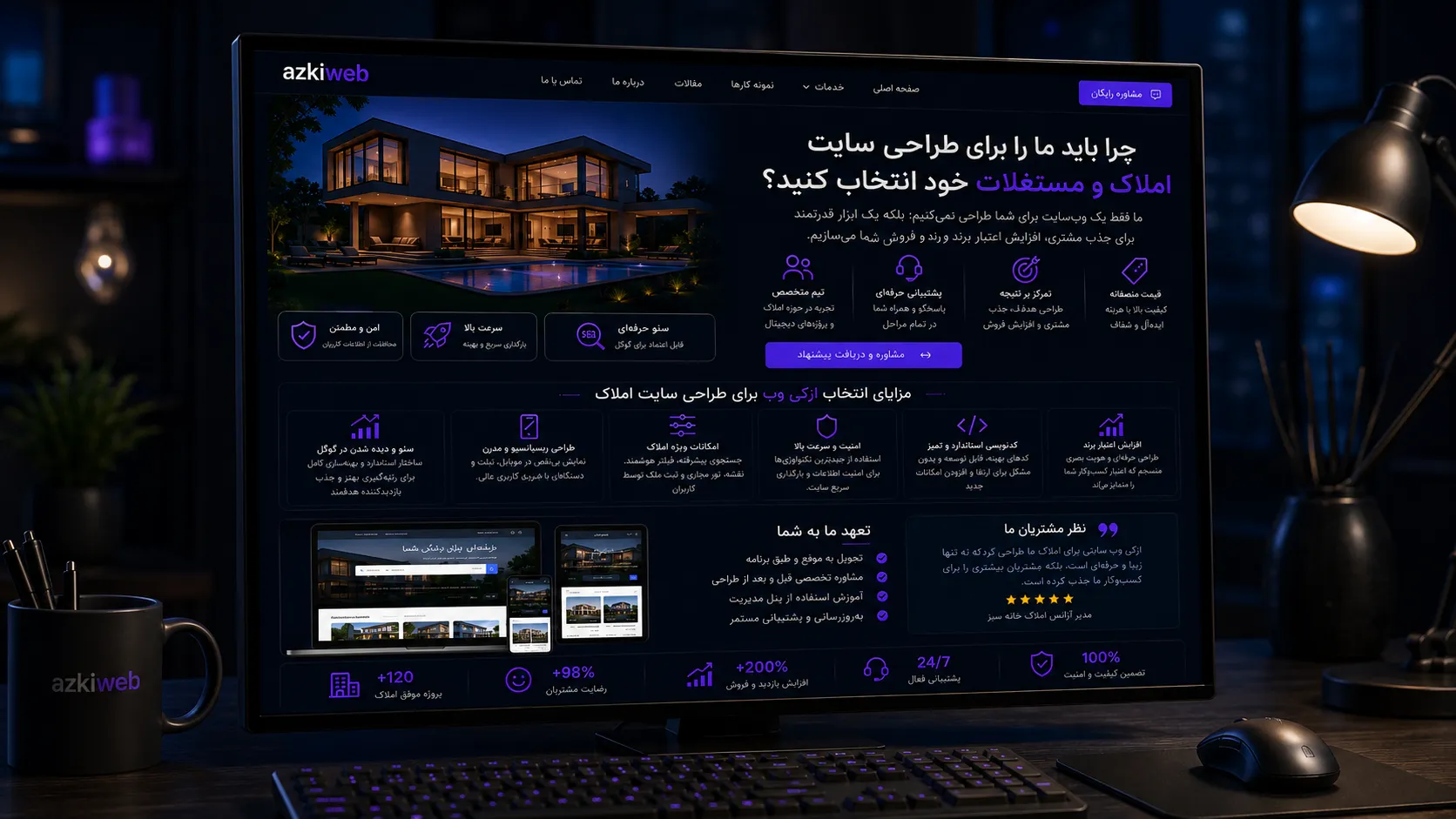 برنامه‌ریزی طراحی سایت املاک بر اساس بانک فایل و فرایند پیگیری مشتری